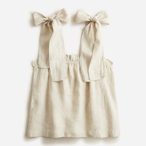 J. Crew Tie-Shoulder Linen Tank Top - Black